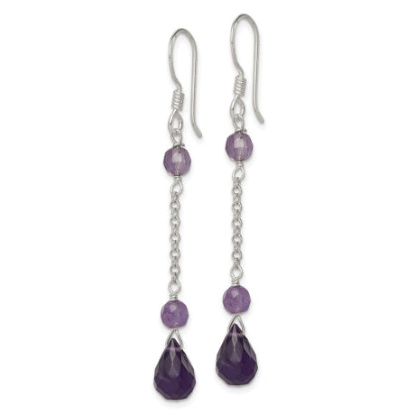 Sterling Silver Amethyst Dangle Earrings