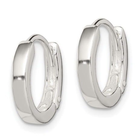 Sterling Silver Round Hinged Hoop Earrings