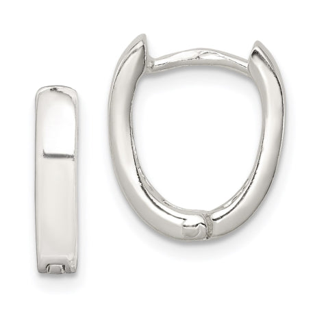 Sterling Silver Oval Hinged Hoop Earrings