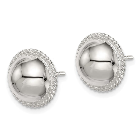 Sterling Silver 12mm Button Earrings