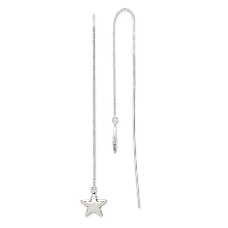 Sterling Silver Star Threader Earrings