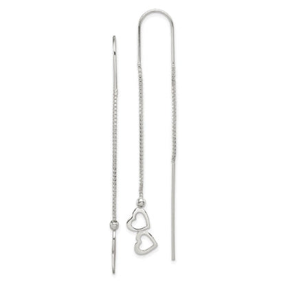 Sterling Silver Heart Threader Earrings