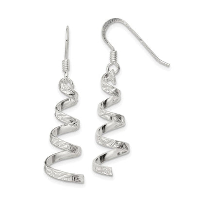 Sterling Silver Twist Dangle Earrings