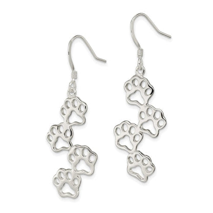 Sterling Silver Paw Prints Earrings