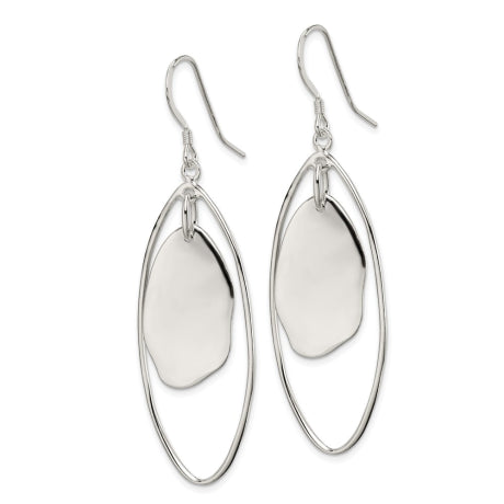 Sterling Silver Dangle Oval Earrings