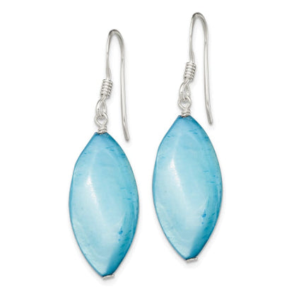 Sterling Silver Blue Mother of Pearl Earrings