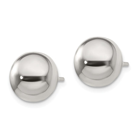 Sterling Silver Polished 10mm Button Earrings