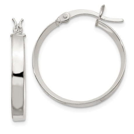 Sterling Silver 2.75x20mm Hoop Earrings