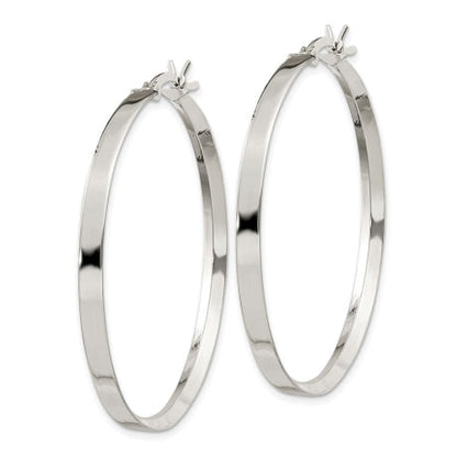 Sterling Silver 2.75x40mm Hoop Earrings