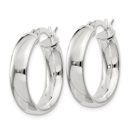 Sterling Silver 4.75x20mm Hoop Earrings