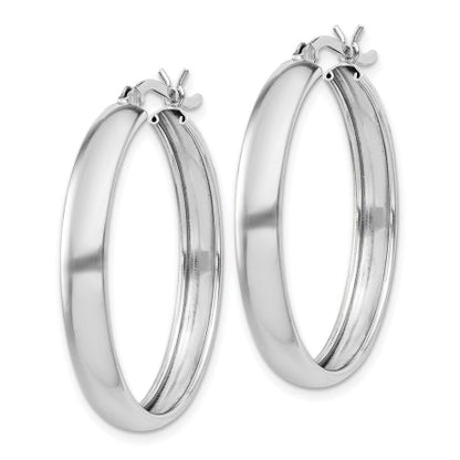 Sterling Silver 4mm x 30 Hoop Earrings