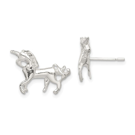 Sterling Silver Unicorn Mini Earrings