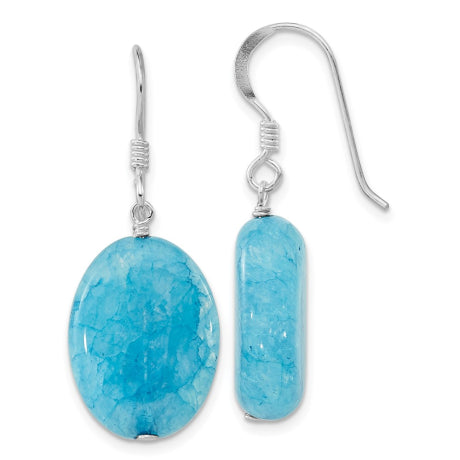 Sterling Silver Small Crack Aventurine Turquoise Tear Drop Earrings