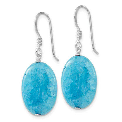 Sterling Silver Small Crack Aventurine Turquoise Tear Drop Earrings