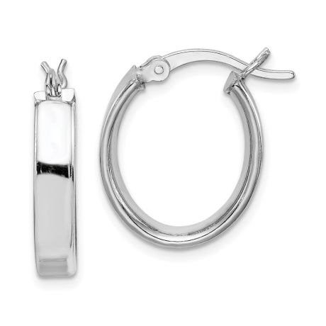 Sterling Silver Rhodium Plated Hoop Earrings