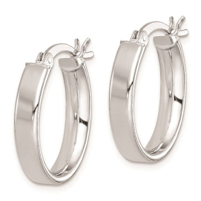 Sterling Silver Rhodium Plated Hoop Earrings