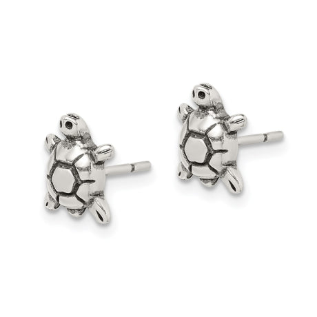 Sterling Silver Antique Turtle Post Earrings