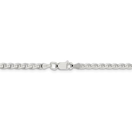 Sterling Silver 3.15mm Flat Cuban Anchor Chain Anklet