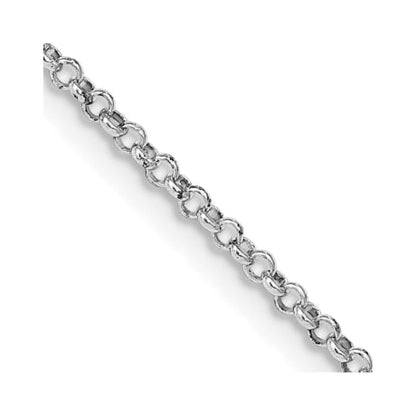 Sterling Silver Rhodium-plated 1.5mm Rolo Chain w/2in ext.