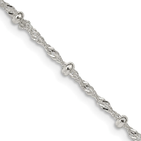 Sterling Silver 2.5mm Singapore w/ Beads Chain