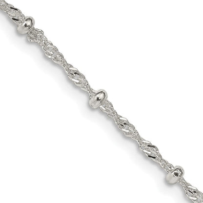 Sterling Silver 2.5mm Singapore w/ Beads Chain