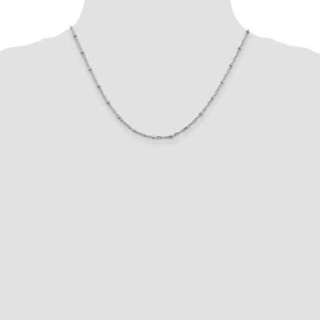 Sterling Silver 2.5mm Singapore w/ Beads Chain