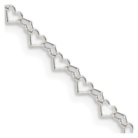 Sterling Silver 3.5mm Fancy Heart Link Chain