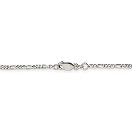 Sterling Silver 2.25mm Figaro Chain Anklet