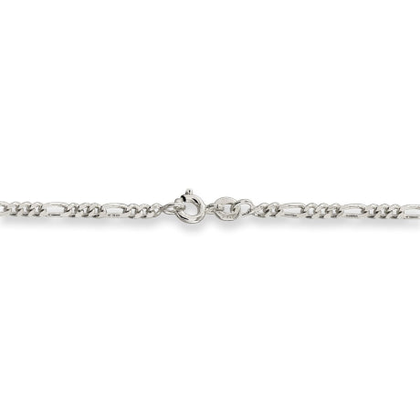 Sterling Silver 2.5mm Figaro Chain Anklet