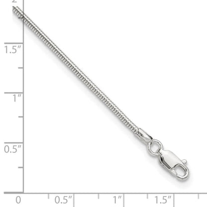 Sterling Silver 1.5mm Round Snake Chain 9in Plus 1in ext. Anklet