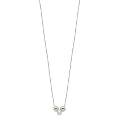 Sterling Silver Polished 3 Bead Necklace