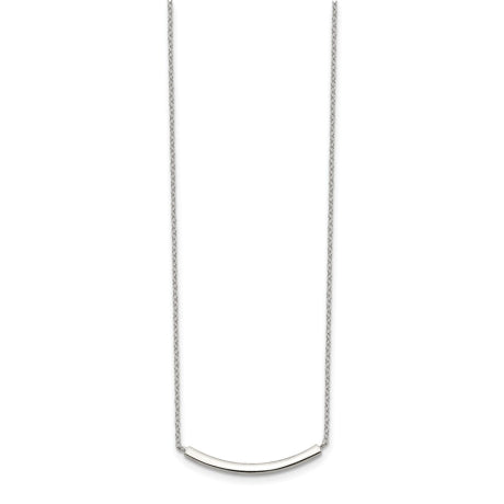 Sterling Silver Rhodium-plated w/2in ext. Bar Necklace