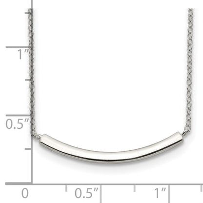 Sterling Silver Rhodium-plated w/2in ext. Bar Necklace