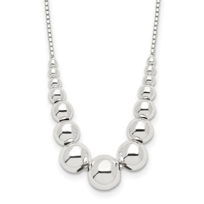 Sterling Silver Graduated Beads Necklace