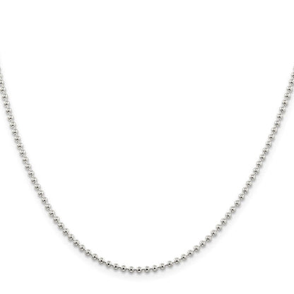 Sterling Silver 2mm Beaded Chain