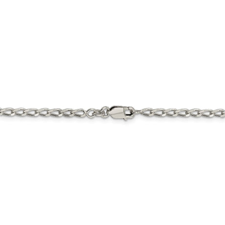 Sterling Silver 2.8mm Open Elongated Link Chain Anklet