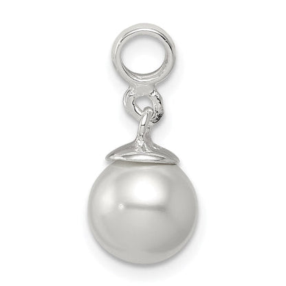 Sterling Silver Simulated White Pearl Enhancer