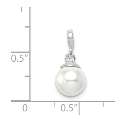 Sterling Silver Simulated White Pearl Enhancer