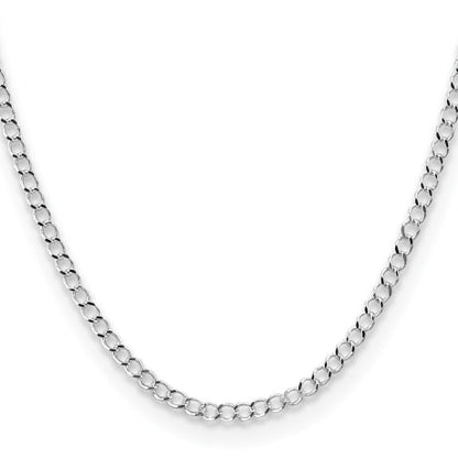 Sterling Silver 3.5mm Open D/C Curb Chain