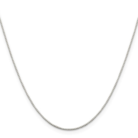 Sterling Silver Rhodium-plated .6mm Mirror Box Chain w/2in ext.