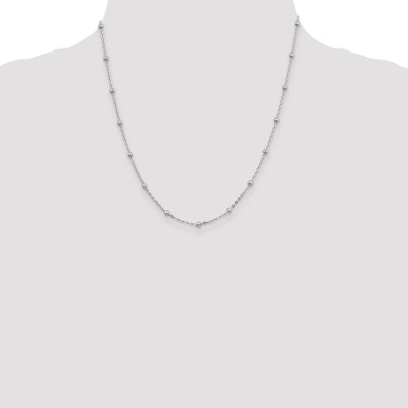 Sterling Silver 1.3mm Fancy Beaded Chain