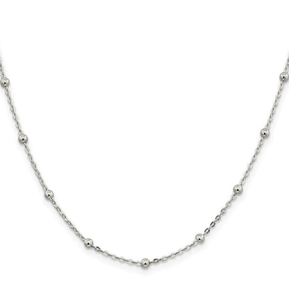 Sterling Silver 1.3mm Fancy Beaded Chain