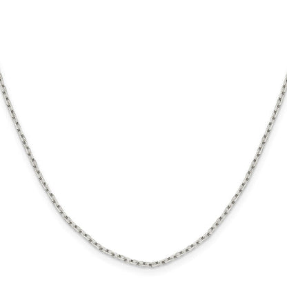 Sterling Silver 1.65mm Diamond-cut Long Link Cable Chain