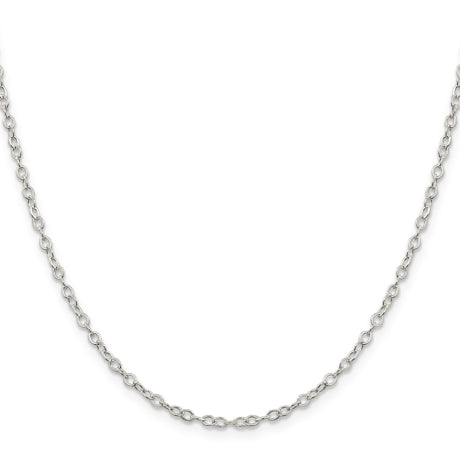 Sterling Silver 2.5mm Flat Open Oval Cable Chain