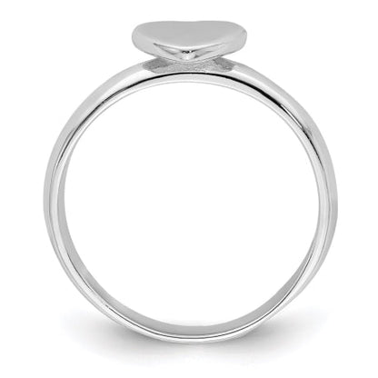 Sterling Silver Rhodium-plated Heart Ring