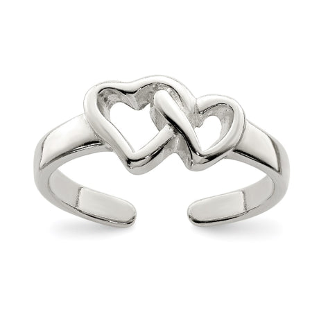 Sterling Silver Solid Heart Toe Ring