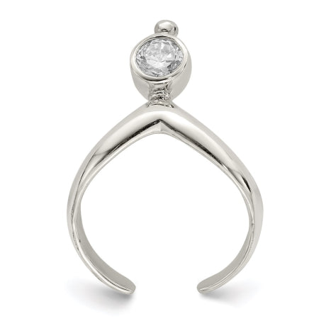 Sterling Silver CZ Dangle Toe Ring