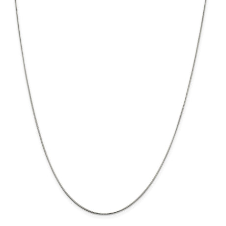 Sterling Silver Rhodium-plated .8mm Round Snake Chain w/2in ext.