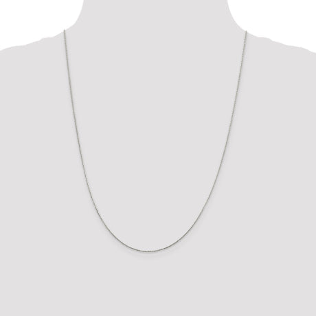 Sterling Silver .85mm Diamond-cut Round Spiga Chain