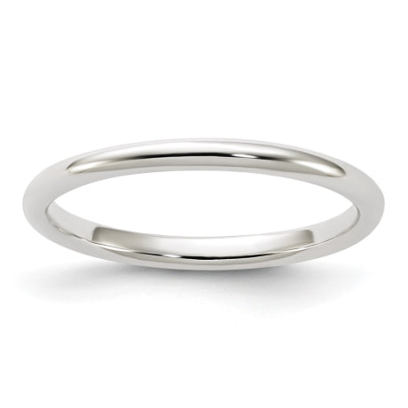 Sterling Silver 2mm Half Round Size 10 Band